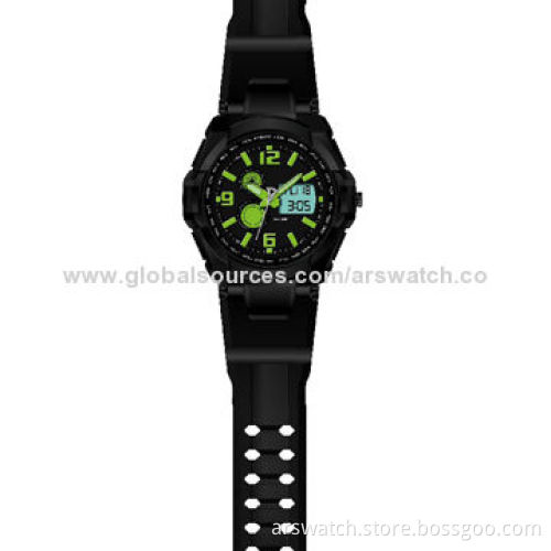 New Design Silicone Sports Watch for Men, Stainless Steel Case, 5ATM Waterproof